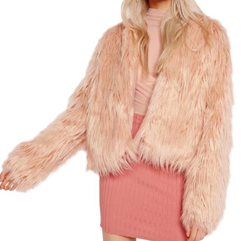 Missguided Shaggy Faux Fur Coat